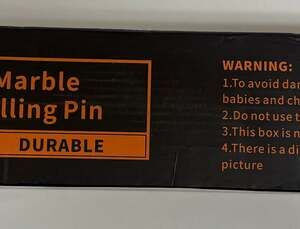 Durable Marble Rolling Pin, Heavy Duty Kitchen Baking Tool - New in Box